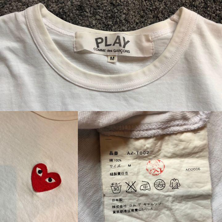 超激得通販 セット販売 正規品コム デ ギャルソン Tシャツ 白 ロンT ブラックドット 2PRHN-m52047597965 超特価安い