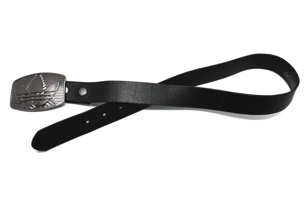 ビンテージ アディダス トレフォイル ビッグバックル 一枚革 レザーベルト