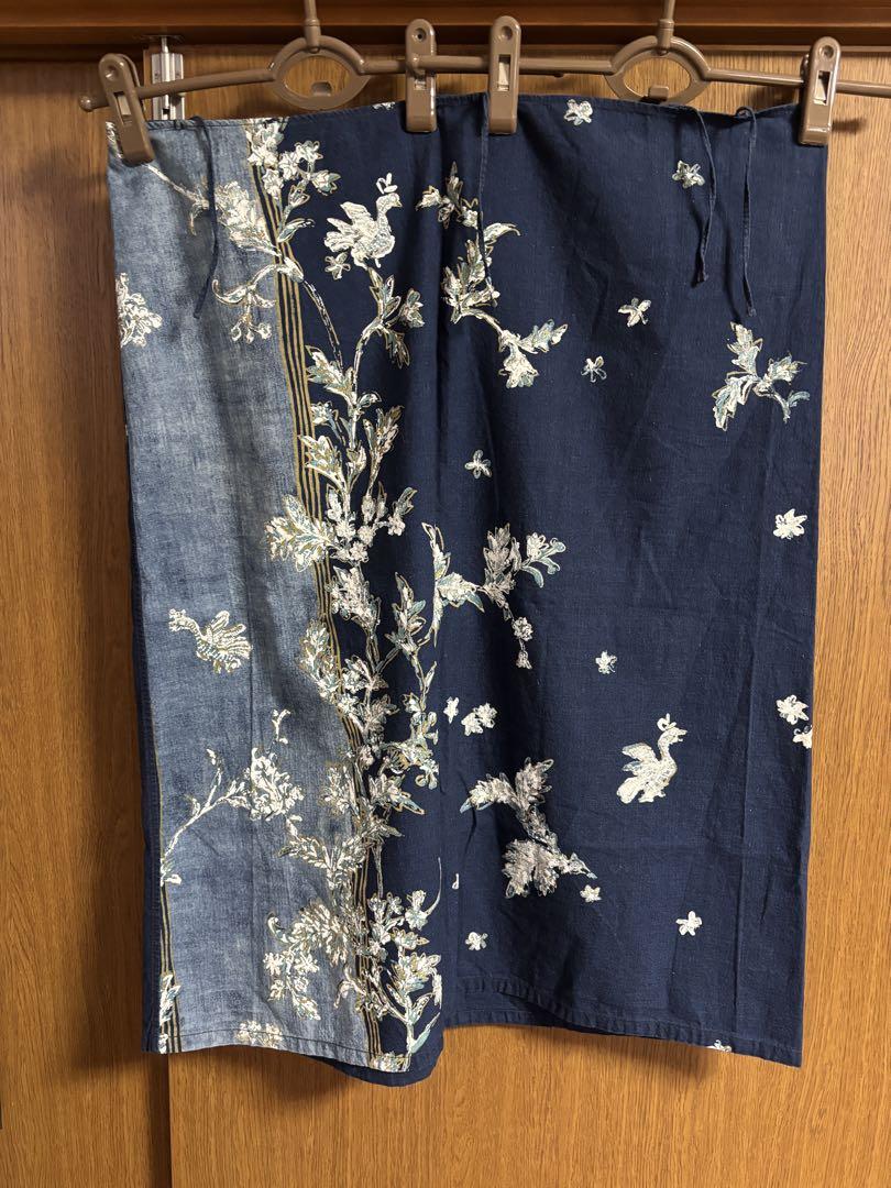 45r45rpm藍染花柄刺繍スカート