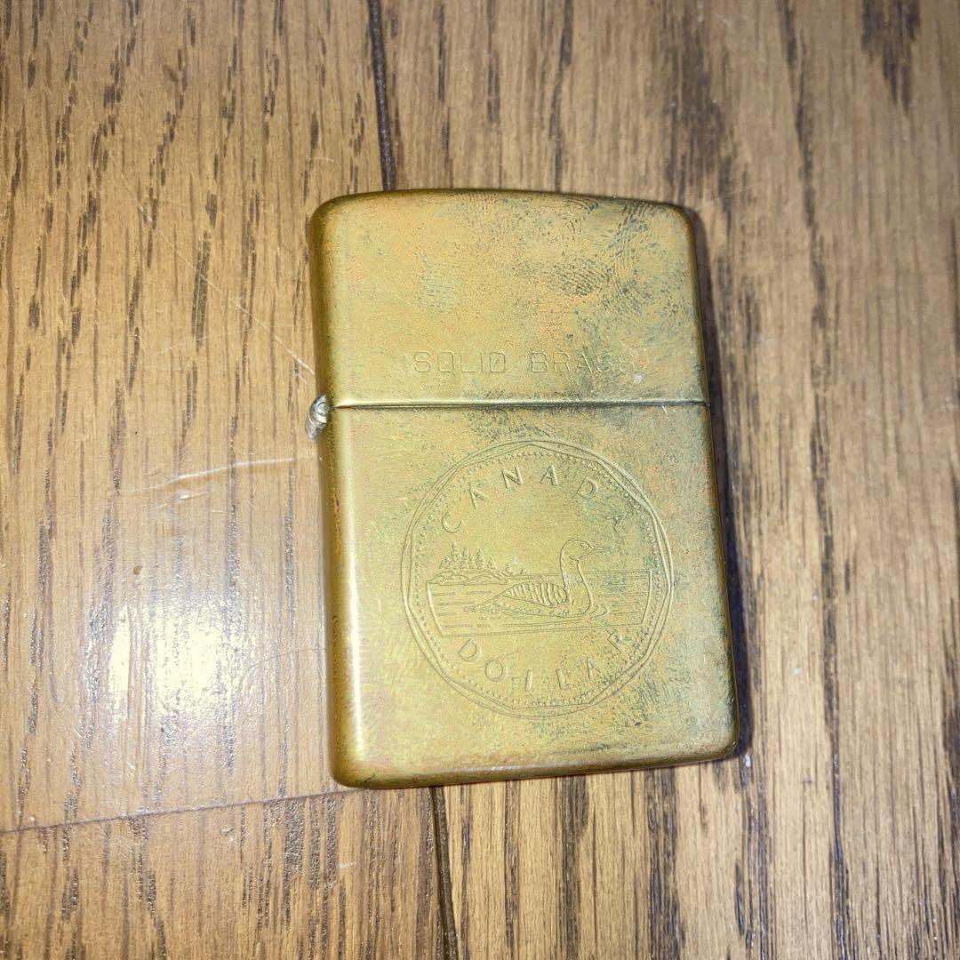 【真鍮】zippo CANADA DOLLAR　ブラス　カナダドル　水鳥