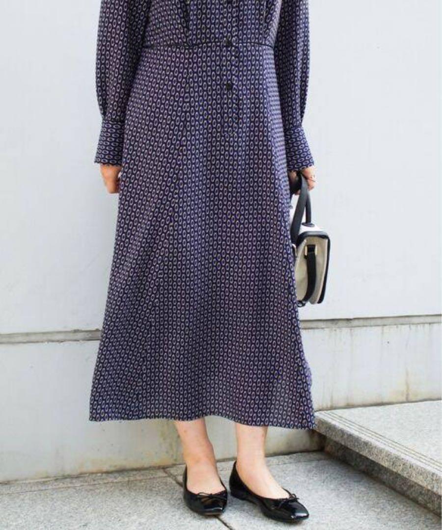 新品♡アンタイトル 大きいサイズ42 ロングワンピース 幾何学柄