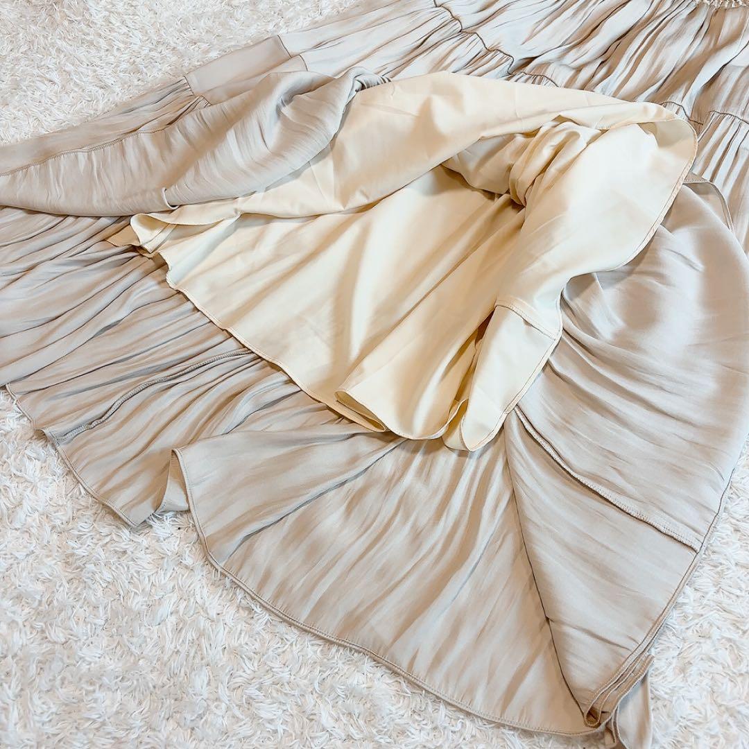 美品✨ダイアグラム セットアップ ティアードスカート ブラウス ギャザー 36