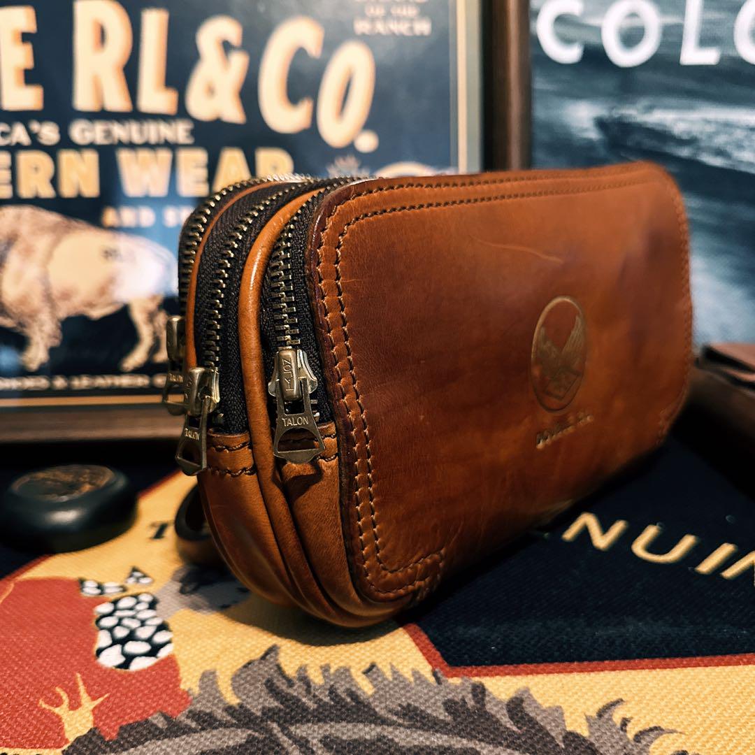 RRL ミディアムブラウンのダブルウイングロゴ 3層手包 - メルカリ