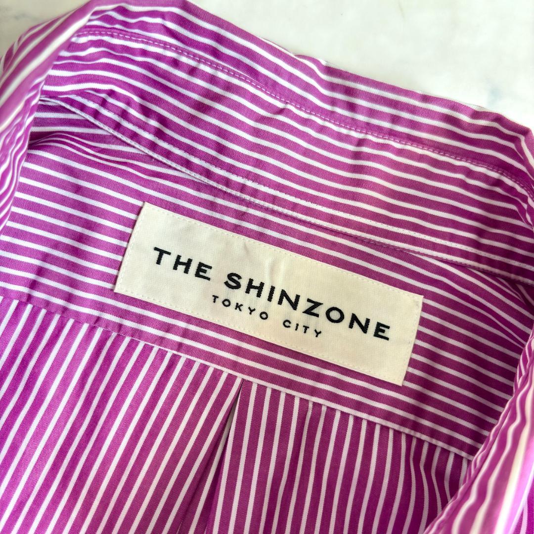 美品♪ザシンゾーン STRIPE DADDY SHIRT ストライプシャツqw8