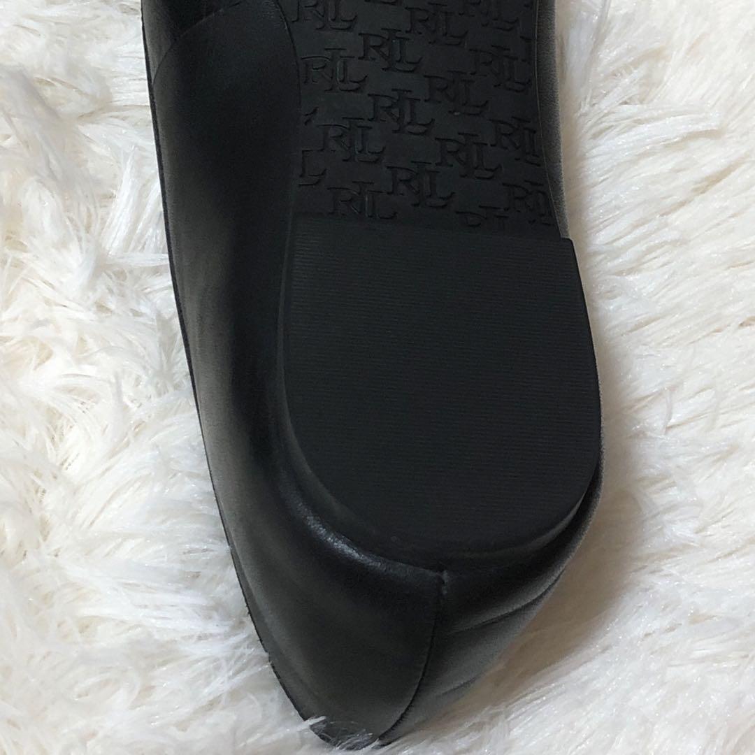 ローレン　ラルフローレン　フラットシューズ　バレエシューズ　現行品　黒　ブラック