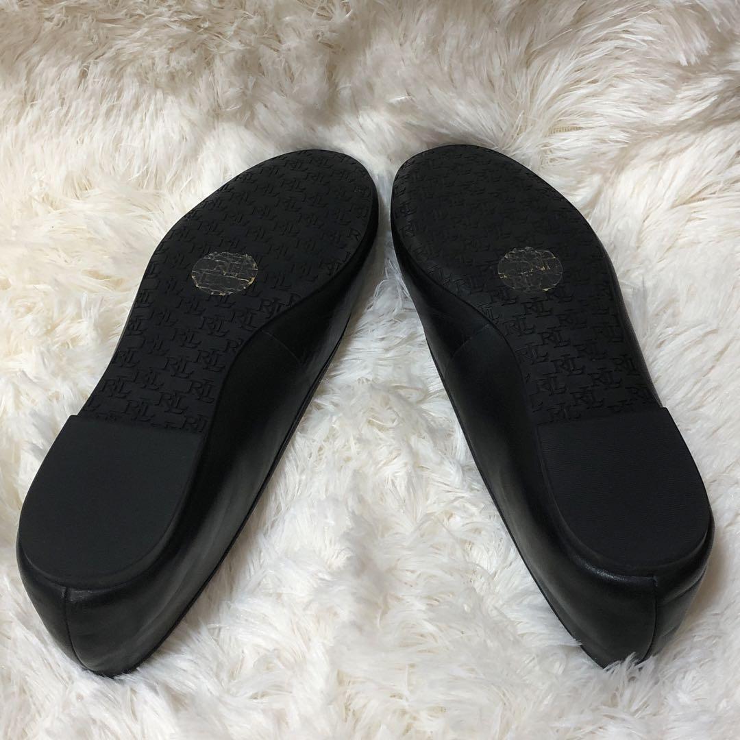 ローレン　ラルフローレン　フラットシューズ　バレエシューズ　現行品　黒　ブラック