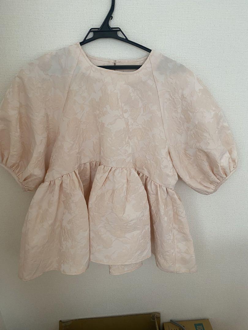 未使用タグ付】OHGA FLOWER BLOUSE ピンク