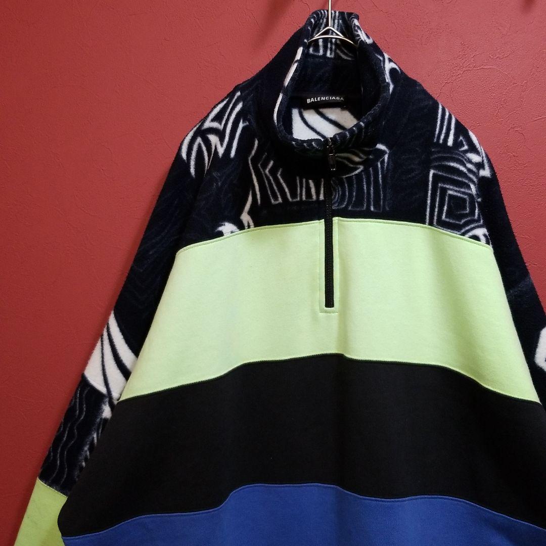 メンズトッ レアBALENCIAGA BALENCIAGA ハーフジップフリースマルチカラー H5S6e-m52070011180 ください