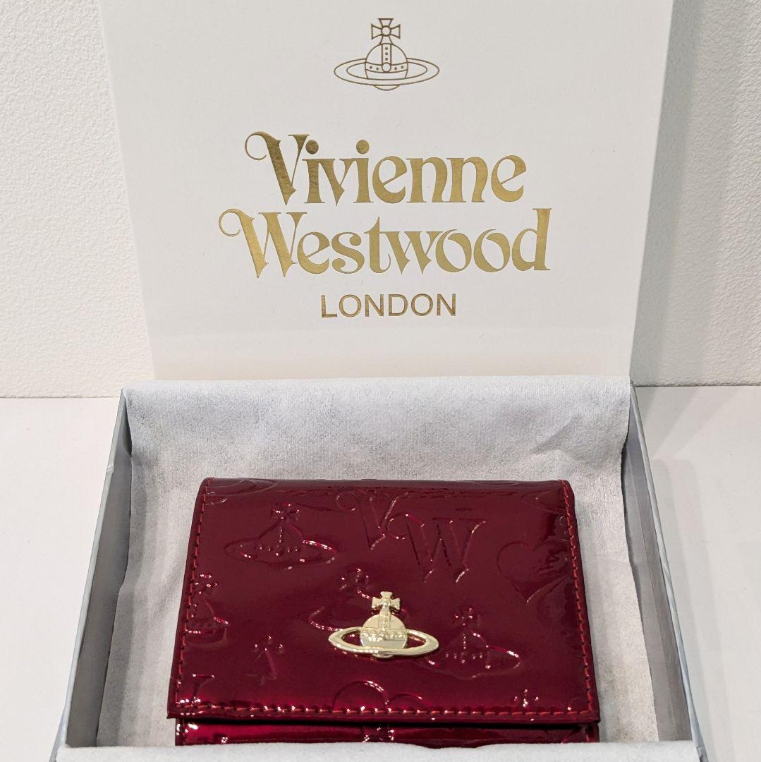 【新品 未使用】VivienneWestwood 折り財布 エナメル レッド 新品 未使用】VivienneWestwood 折り財布 エナメル レッド 赤