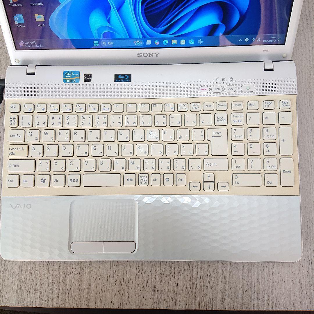 ＜美品＞　VAIO ノートPC i5 8G SSD office2021