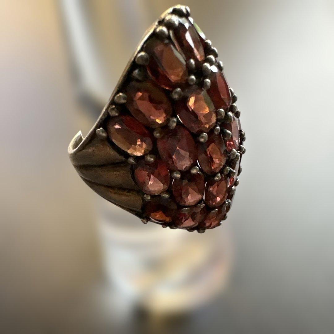 【vintage】11〜12号　16ct ガーネット　シルバーリング