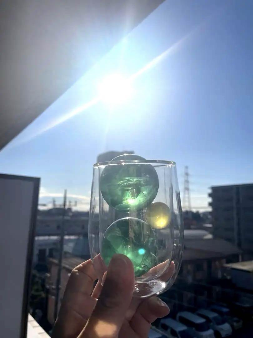 AAA級フローライト丸玉×2個