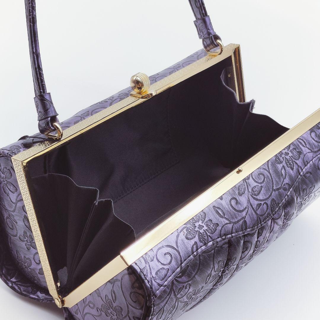 草履バッグセット 型押し フリーサイズ 和装 振袖 お洒落 パープル