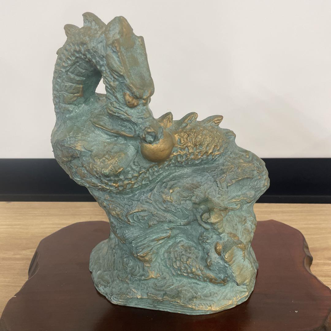 【美品】龍　ドラゴン　置物　1988 骨董品　青銅
