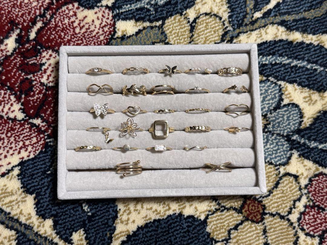 【コンビニ受取対応商品】 多様なデザインのリングセット 26個 アクセサリー