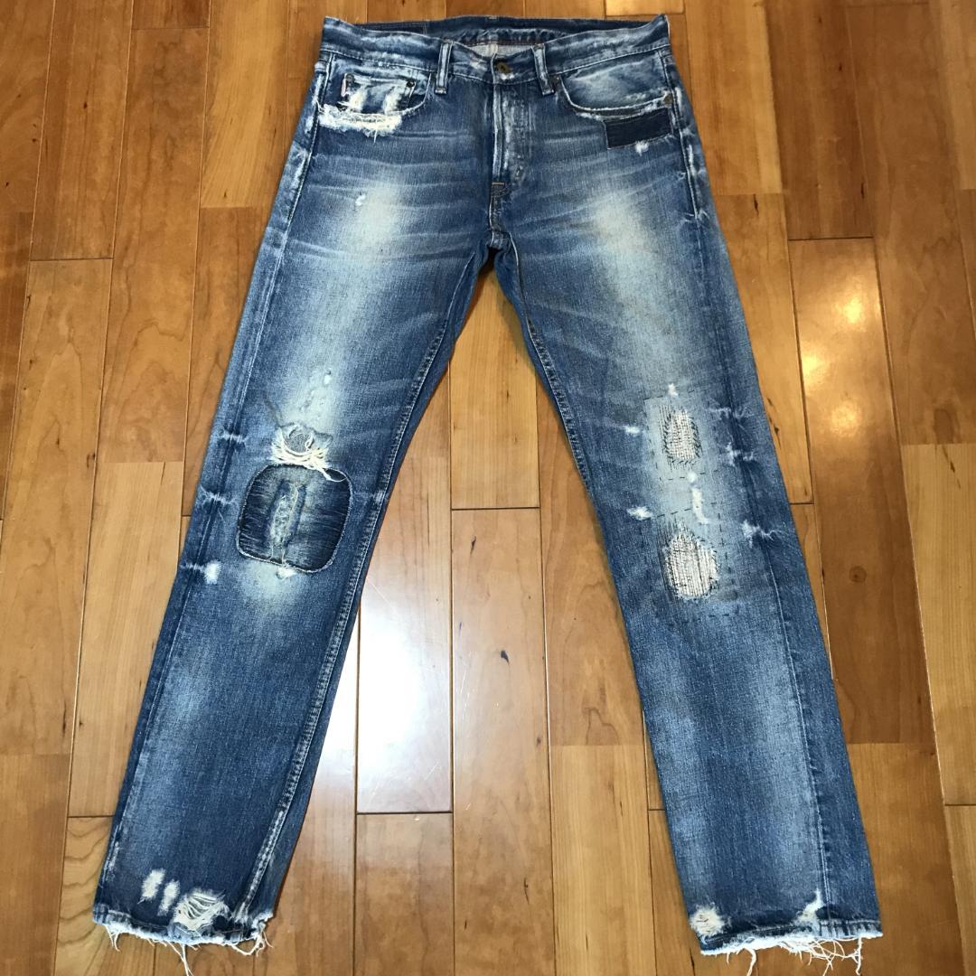 メンズ【美品 ポロ ラルフローレン】W86cm ステッチ 星条旗 デニムパンツ