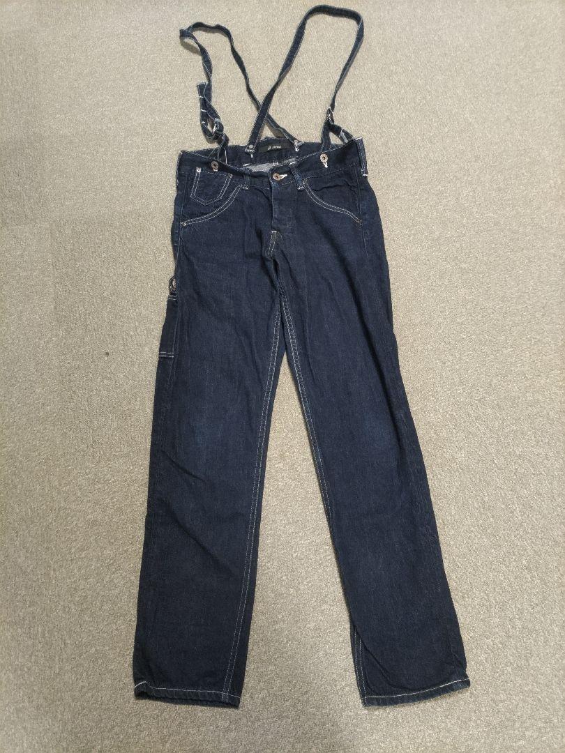 美品　Johnbull サスペンダー付きデニムパンツ