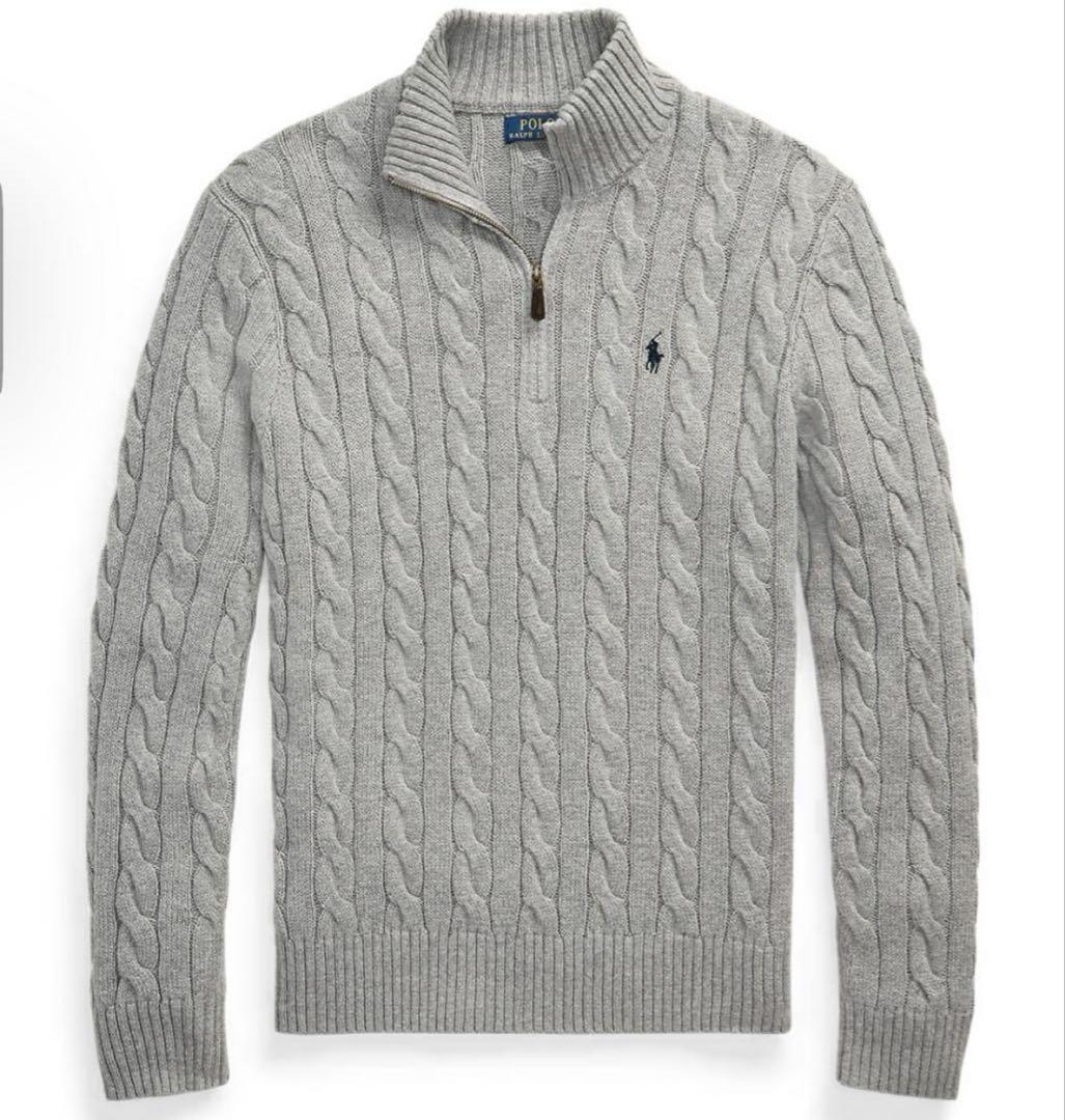 【POLO RALPH LAUREN】ケーブルニット　グレー