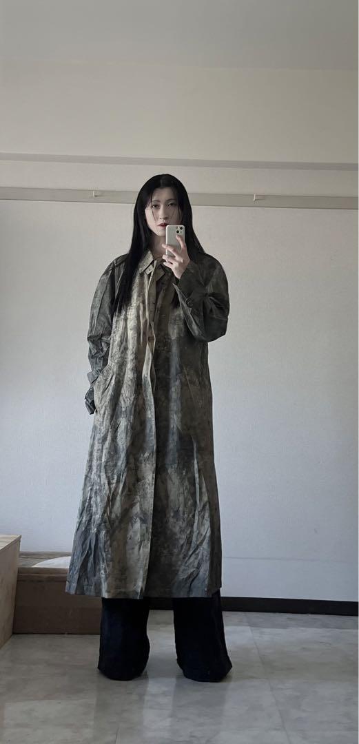 vintage , 煤煙染 trenchcoat 画像4