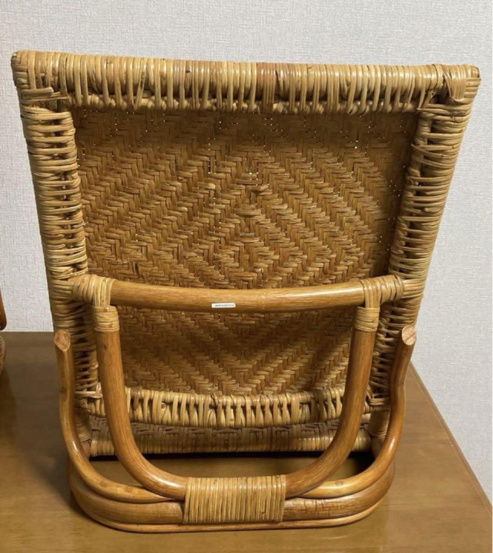 【座椅子】　籐　ラタン　バリ　アジアン　雑貨　アンティーク　ラタンチェア
