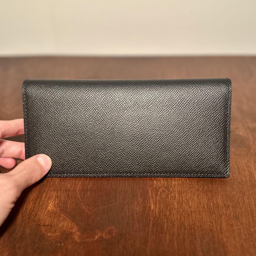 ヴォーエプソン　エルメス定番素材　コインケース付き長財布　ブラック ヴォーエプソン エルメス定番素材 コインケース付き長財布