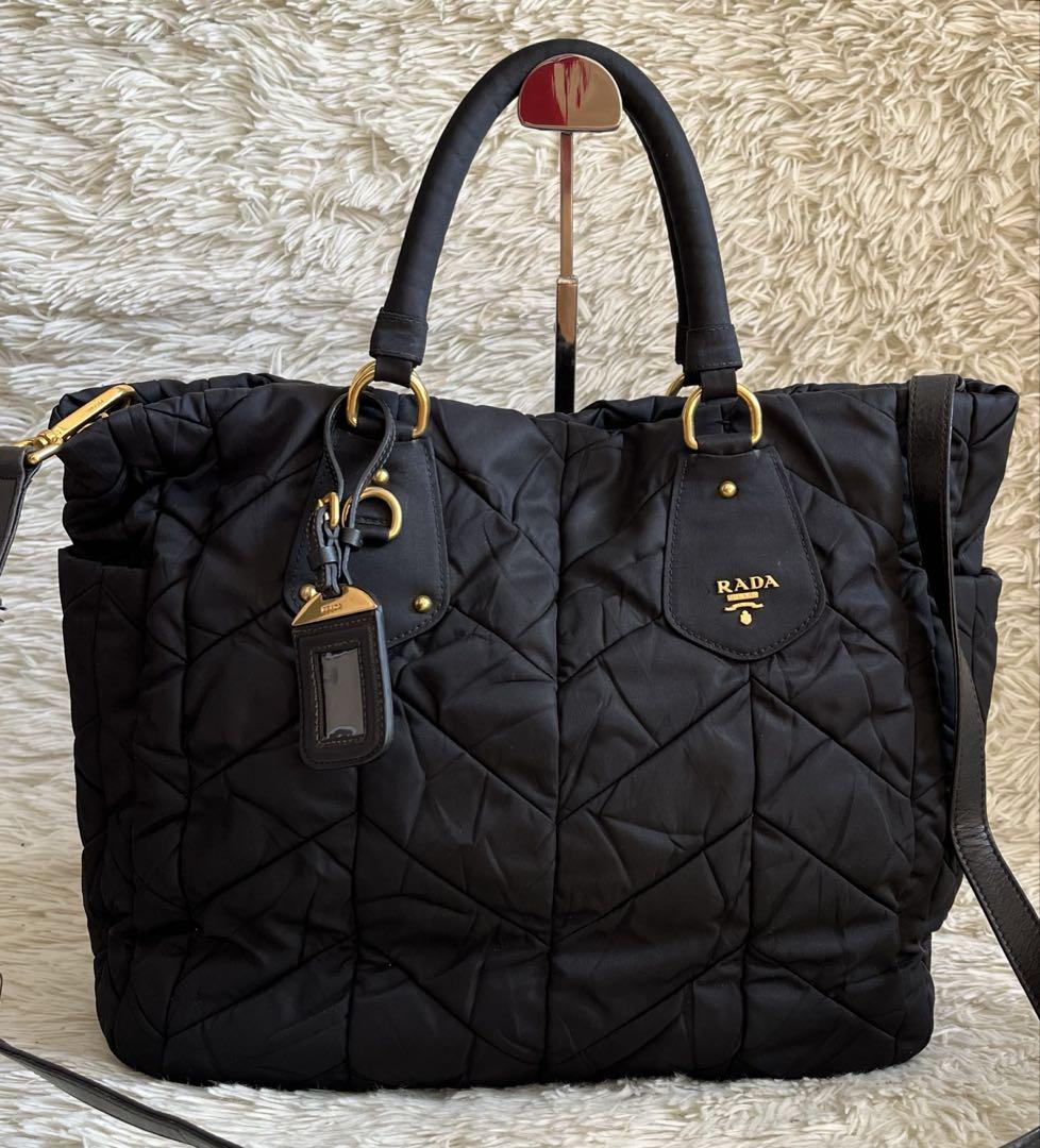 極美品✨PRADA ショルダーバッグ　2WAY キルティング　トートバッグ　黒