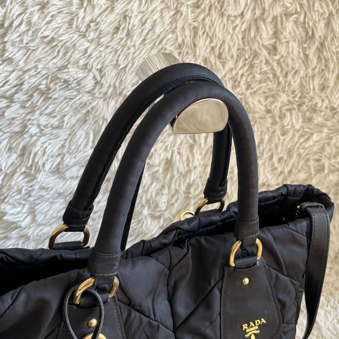 極美品✨PRADA ショルダーバッグ　2WAY キルティング　トートバッグ　黒