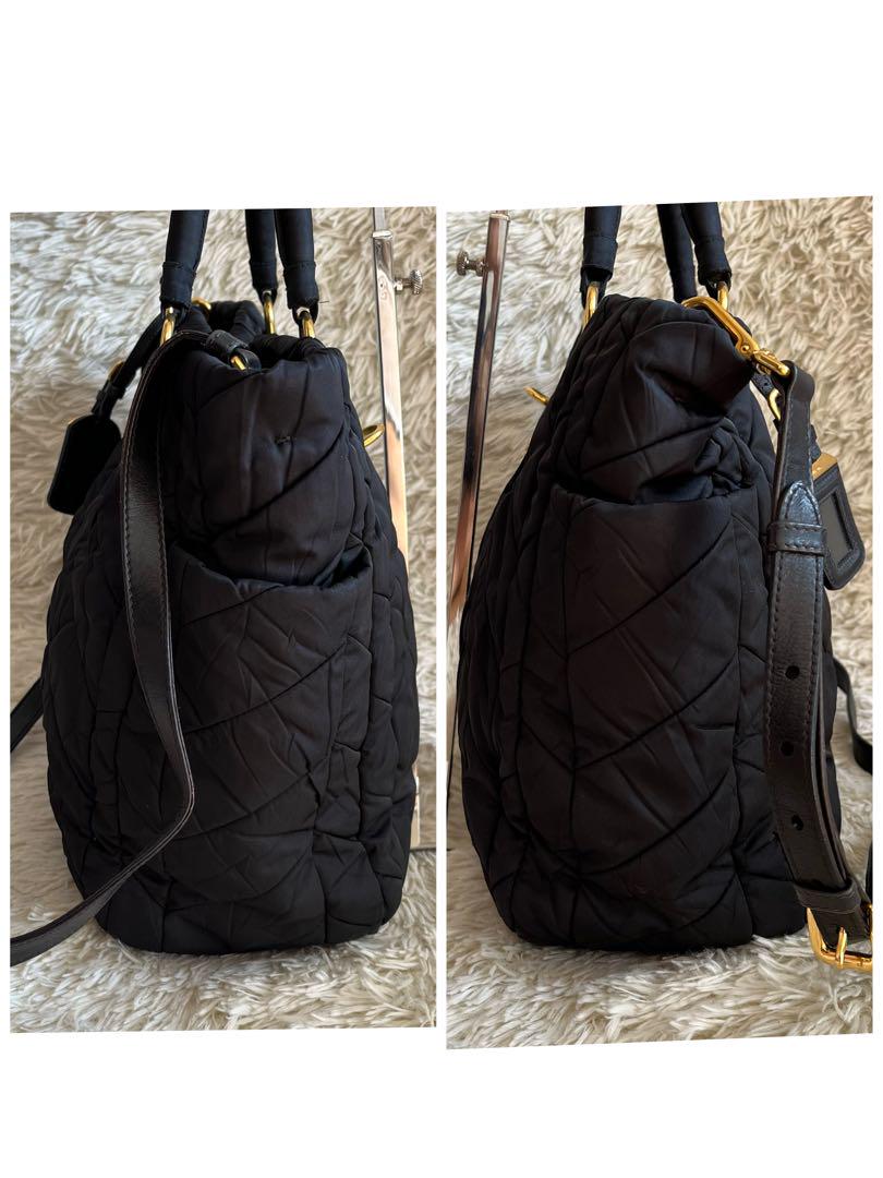 極美品✨PRADA ショルダーバッグ　2WAY キルティング　トートバッグ　黒