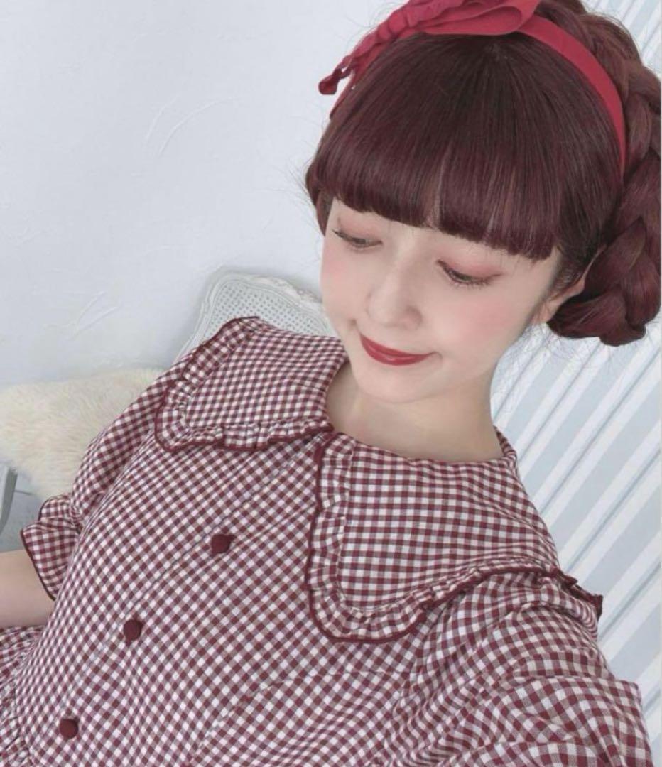 m♡petit 青木美沙子 ギンガムチェック フリルワンピース 2L