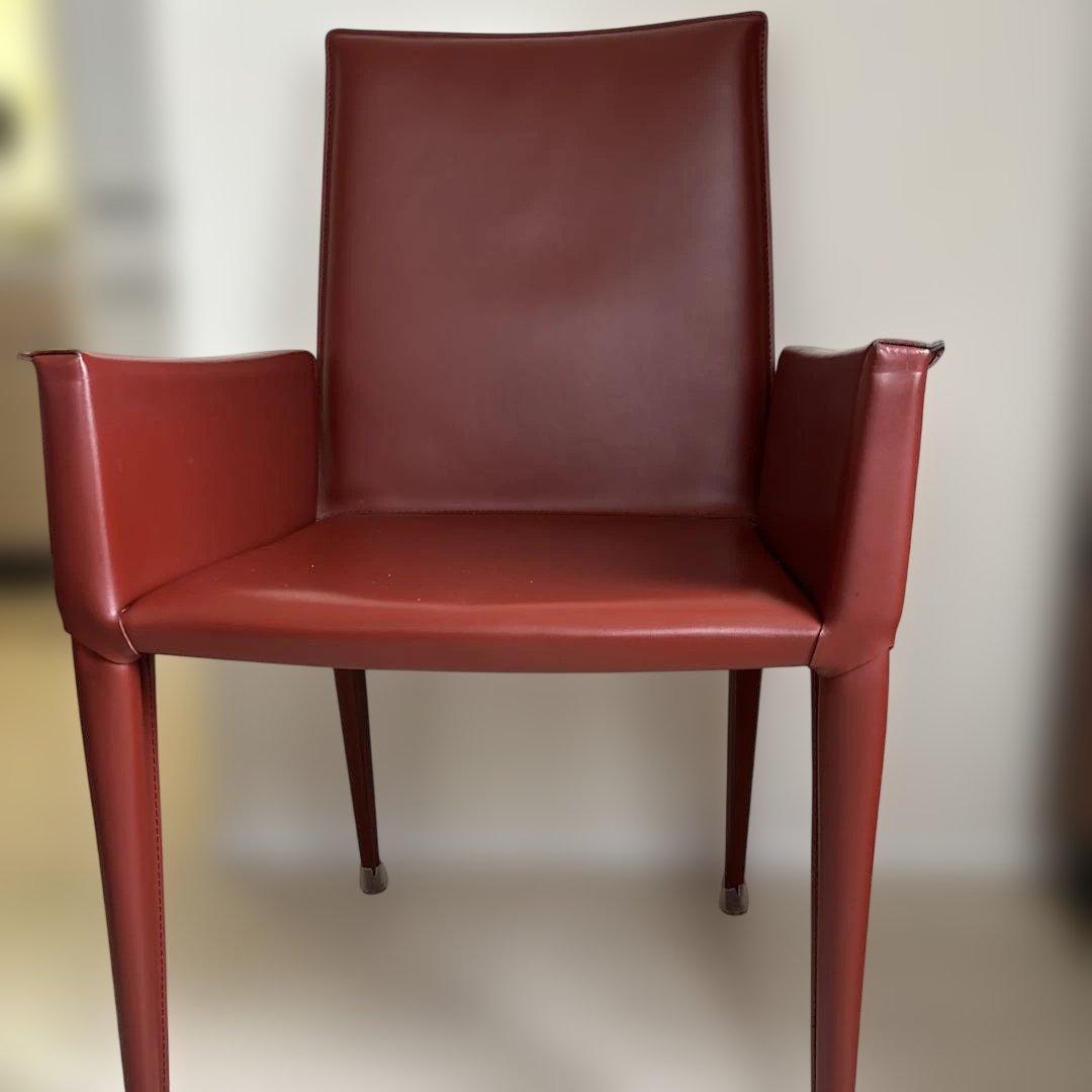 FRAG フラグ LATINA HP アームチェア 本革 ボルドー イタリア製やや傷や汚れあり