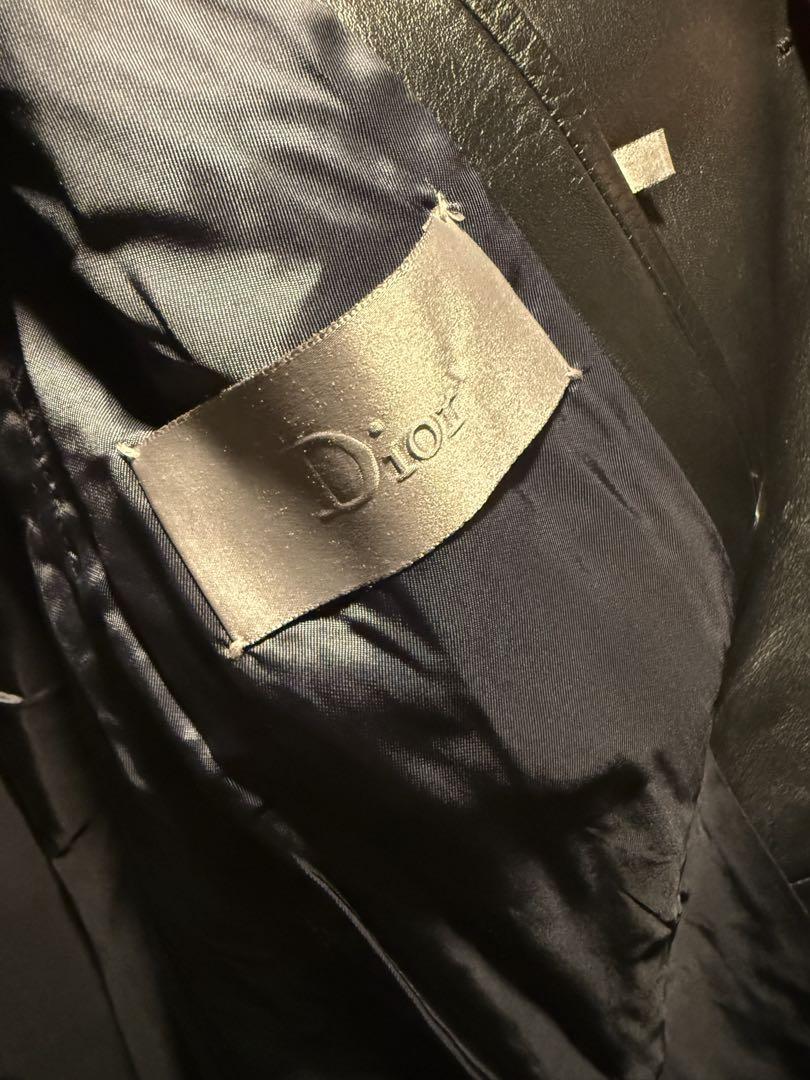 超希少 Dior ロングコート 本革 レザー ディオール ジャケット
