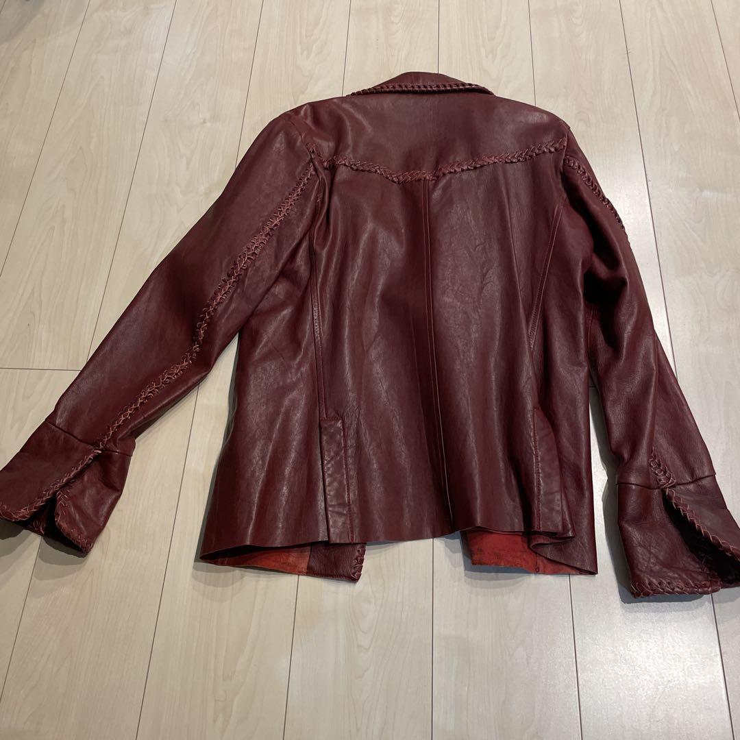AMPHIBIAN ダークレッド レザー ジャケット M