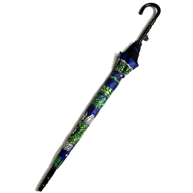 M115 ANNA SUI アナスイ 長傘 ステッキ 蝶 花 ネイビー グリーン