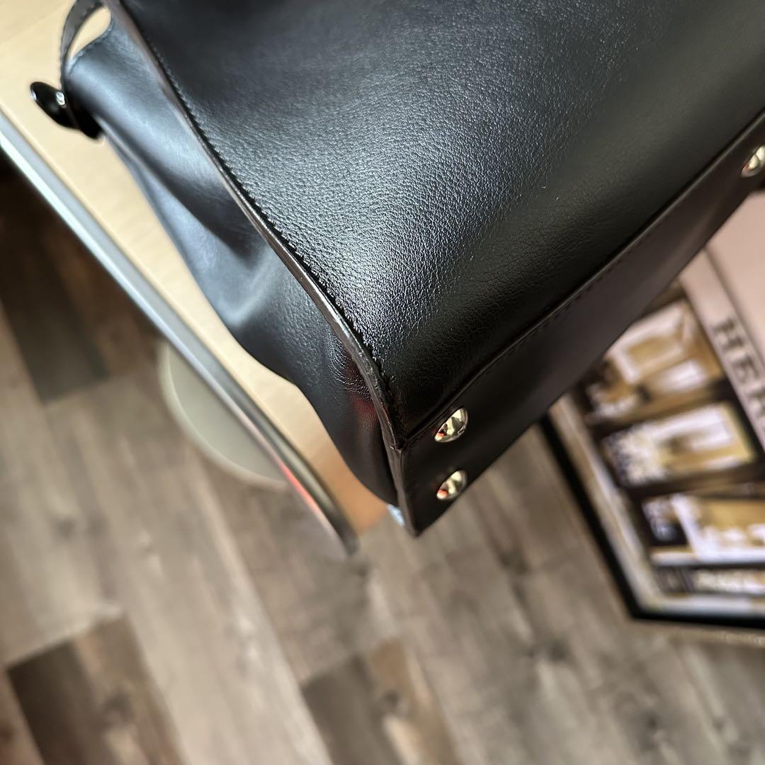 FENDI ピーカブー レギュラー リボン ブラック ブラウン ショルダーバッグ