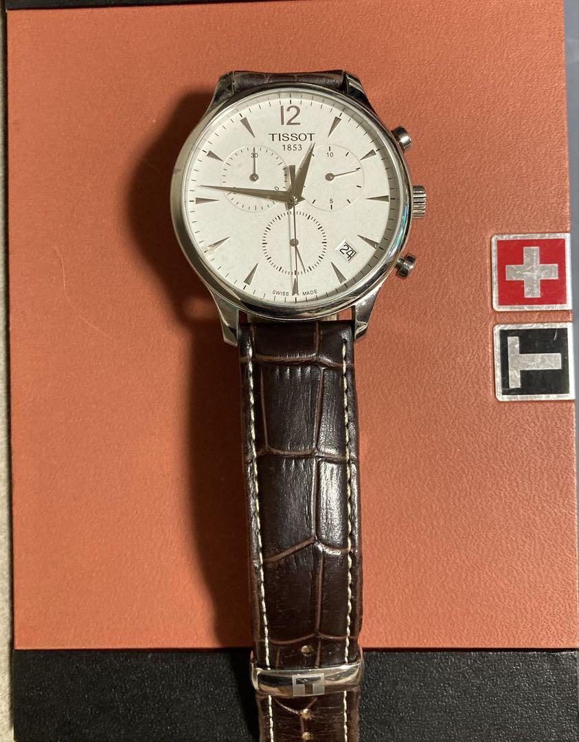 TISSOT クロノグラフ 時計 シルバー/ブラウン TISSOT クロノグラフ 腕時計 シルバー/ブラウン