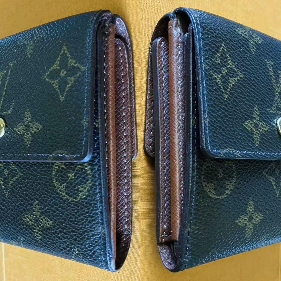 LOUIS VUITTON モノグラム Wホック 三つ折り財布 リペア美品