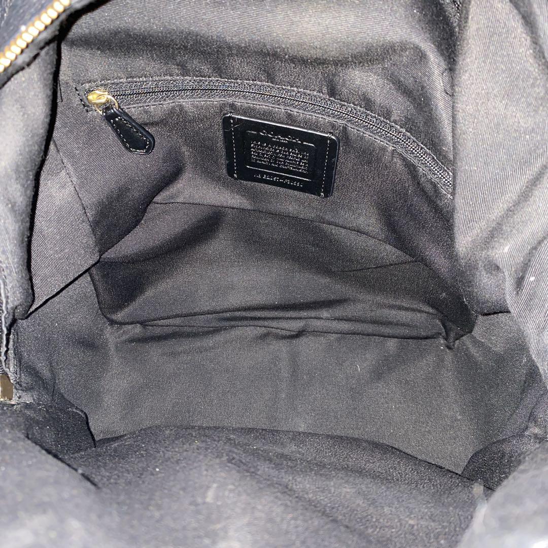coach コーチ リュック レザー 黒 ゴールド金具