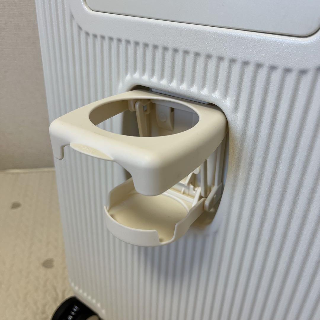 多機能⭐️スーツケース 白 S フロントオープン ドリンクホルダー 充電ポート付き