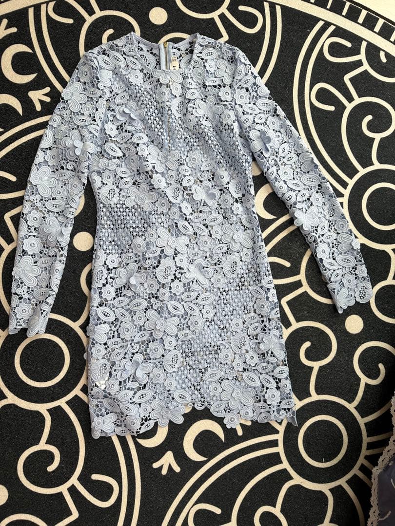 self-portrait ライトブルー レース ワンピース UK6S SELFPORTRAIT