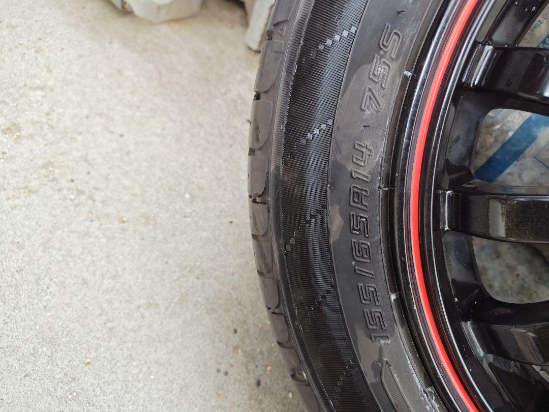 14×4/5J PCD100 155/65R14 難あり