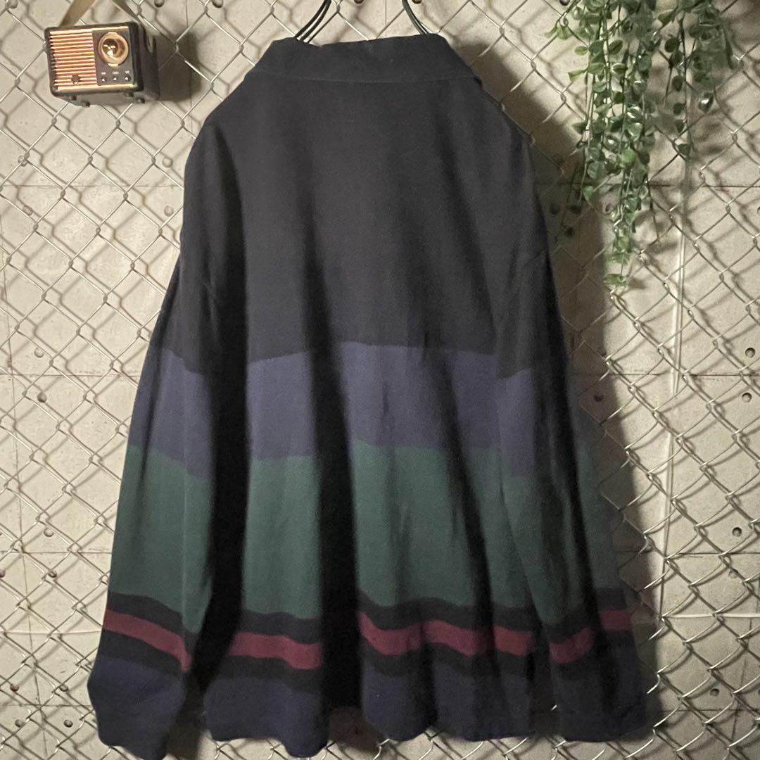 CANTERBURY カンタベリー ラガーシャツ 長袖 刺繍ロゴ 好配色 XL