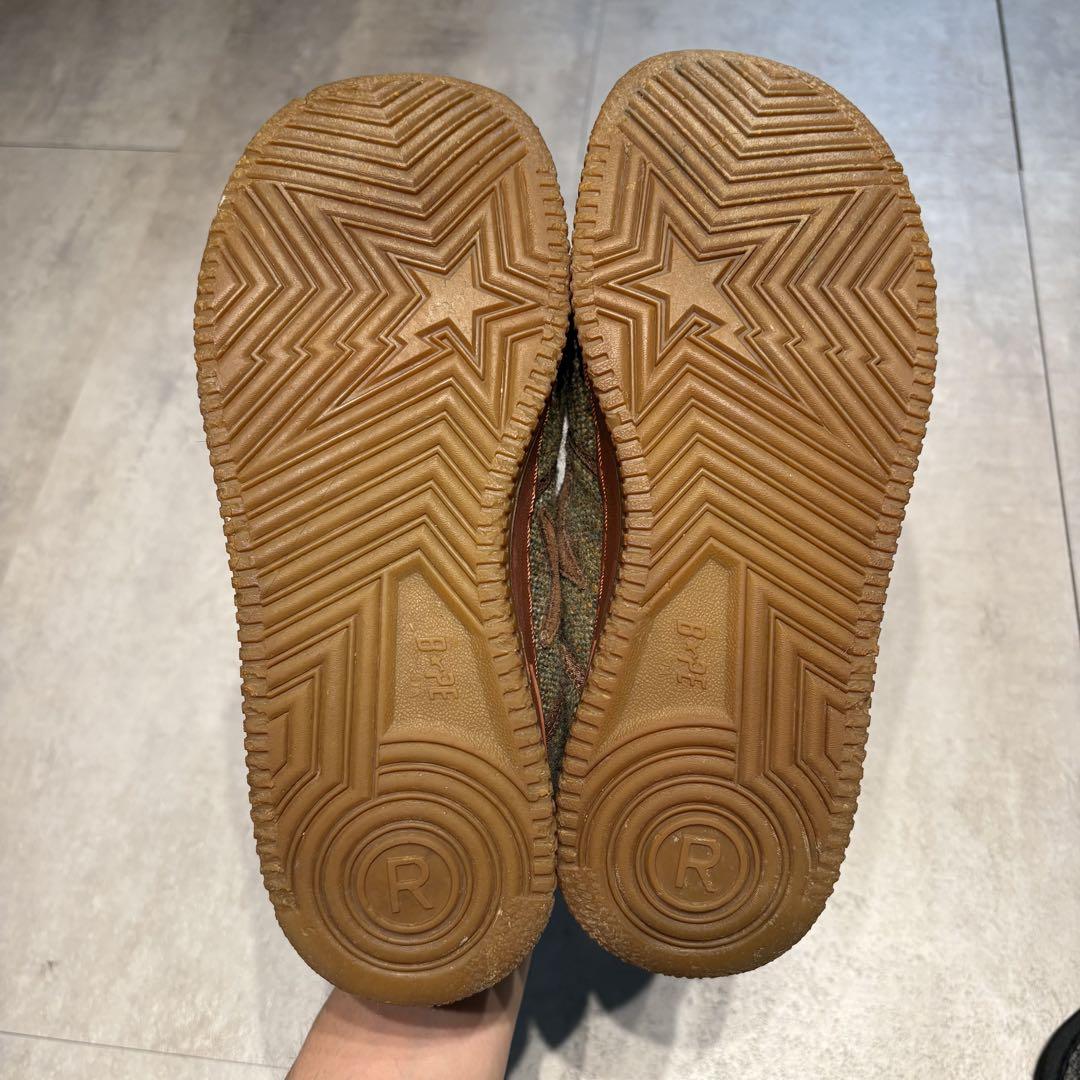 【a bathing ape】 00s TWEED Bapesta 27cm