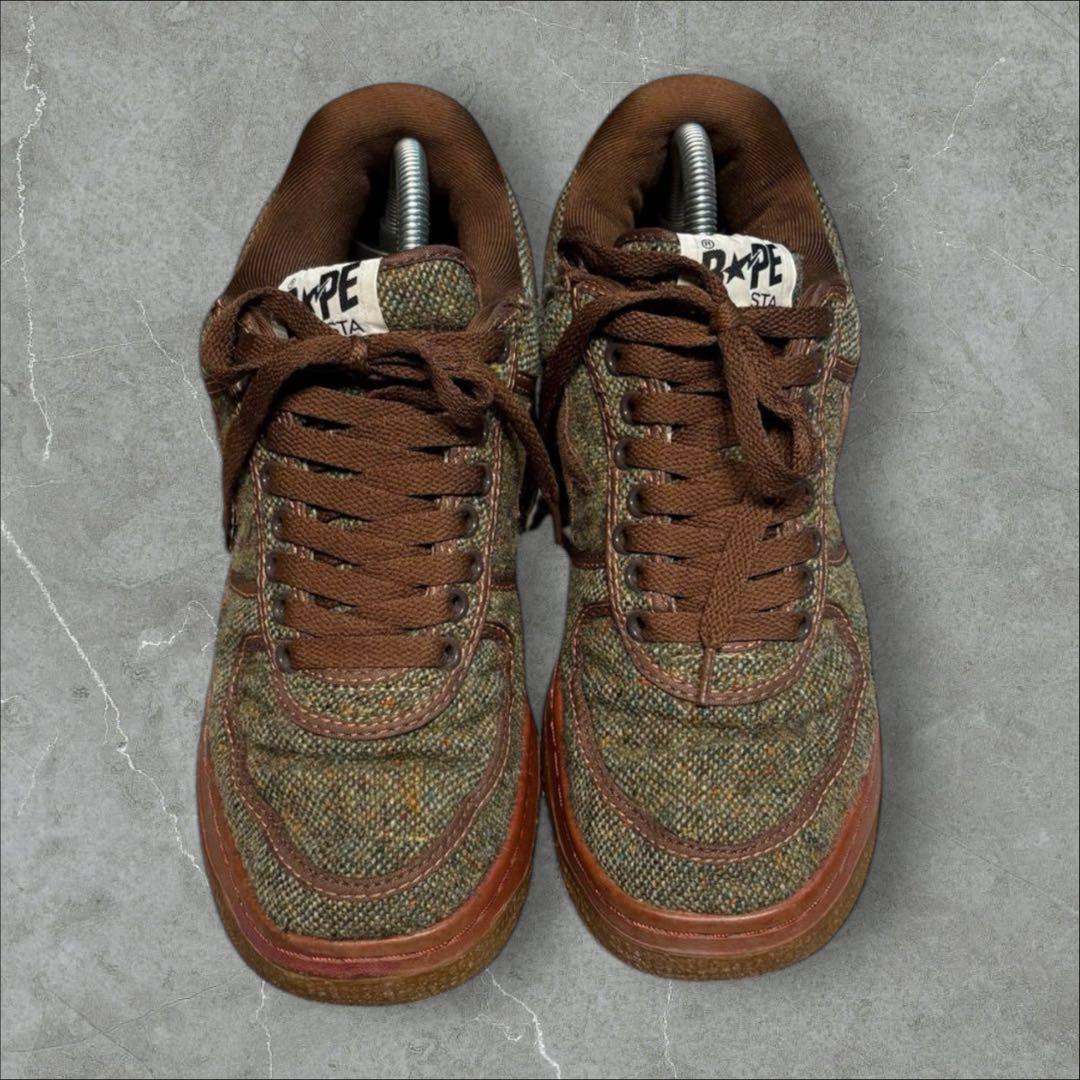 【a bathing ape】 00s TWEED Bapesta 27cm