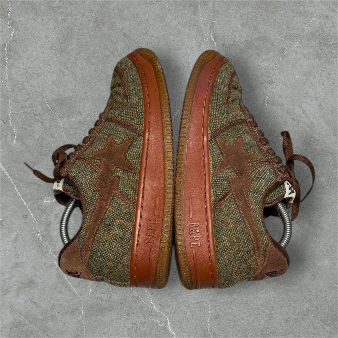 【a bathing ape】 00s TWEED Bapesta 27cm