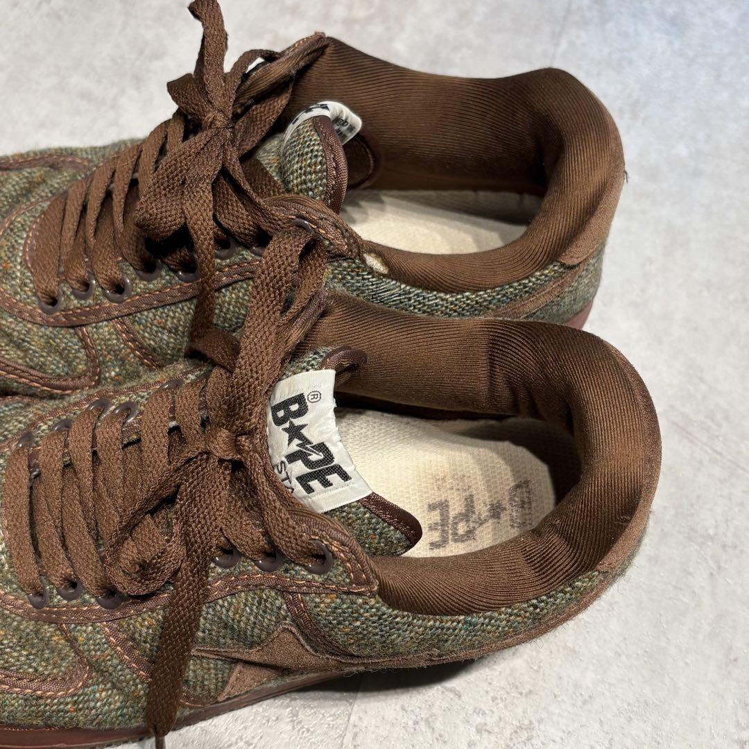 【a bathing ape】 00s TWEED Bapesta 27cm