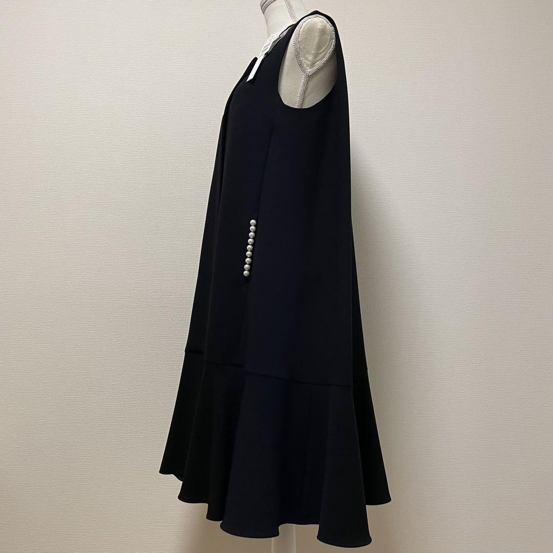 約5.3万円 タグ付 Arobe Pearl Frill Dress BLACK