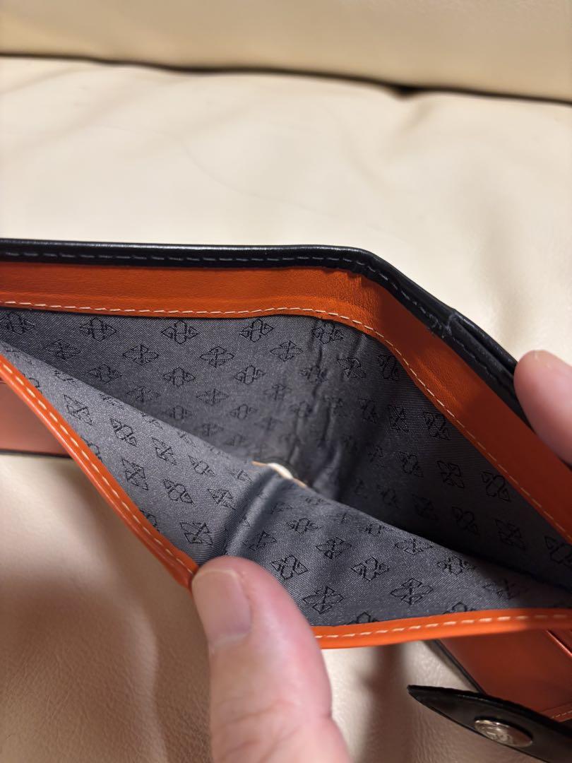 美品 エッティンガー スターリング オレンジ 二つ折り財布