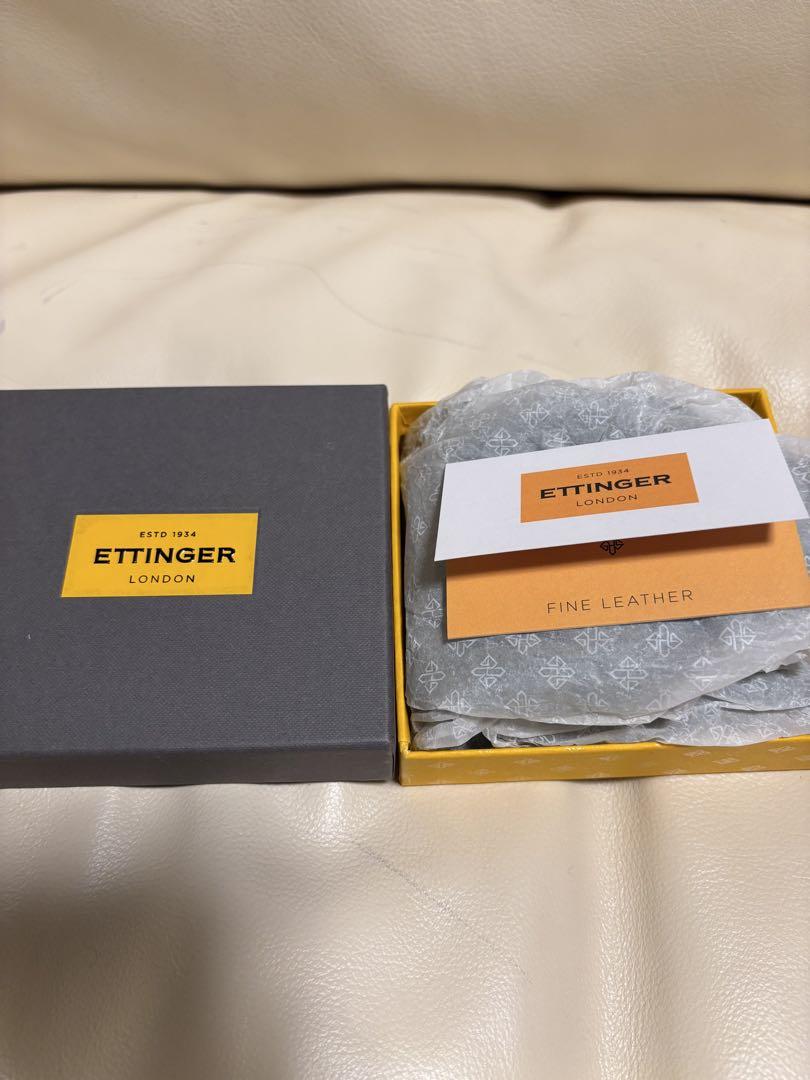 美品 エッティンガー スターリング オレンジ 二つ折り財布