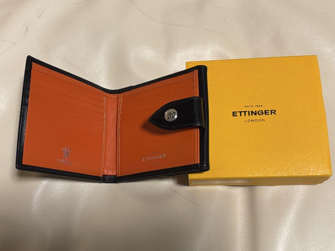 美品 エッティンガー スターリング オレンジ 二つ折り財布