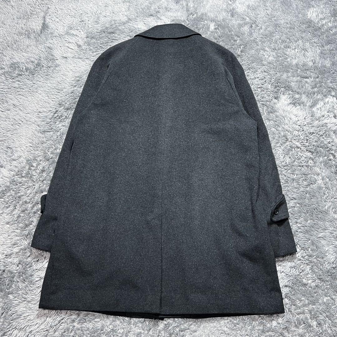 繊維の宝石　メンズ　カシミヤ100% バルマカンコート　ブラック　L 極美品